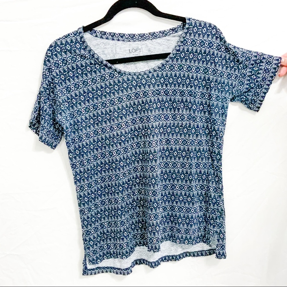 Loft Navy Blue Graphic Print T-shirt